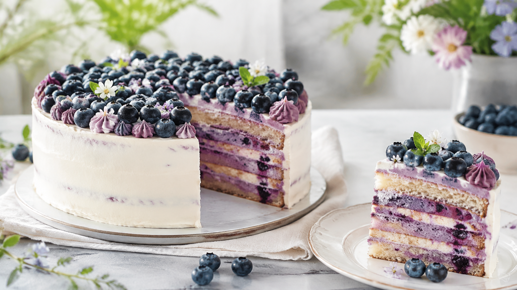 tort jagodowy z kremem